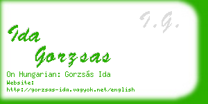 ida gorzsas business card